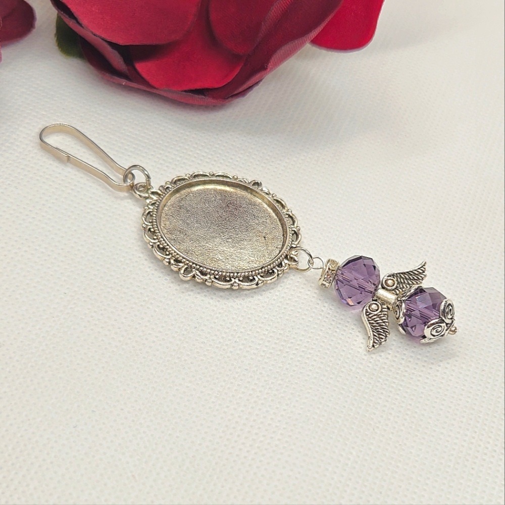 Handmade Crystal Guardian Angel Ornament or Charm Personalize Birthstone Color
